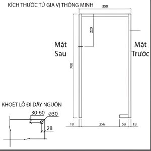 Ảnh công trình thực tế Giá Gia Vị Điện Kit Plus DONE90