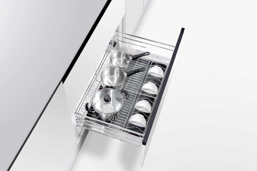 Giá xoong nồi tủ dưới nan dẹt inox 304 GrandX XP.90S1 cho khoang tủ 900mm