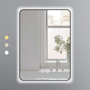 Gương Chữ Nhật 50x70 Led 3 Màu Khung Nhôm Đen Ecod EGKS5070
