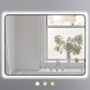 Gương Chữ Nhật 60x80 Cm Led 3 Màu Khung Nhôm Đen Ecod EGKS6080