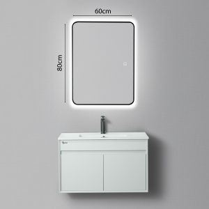 Ảnh công trình thực tế Gương Chữ Nhật 60×80 Cm Led 3 Màu Khung Nhôm Đen Ecod EGKS6080