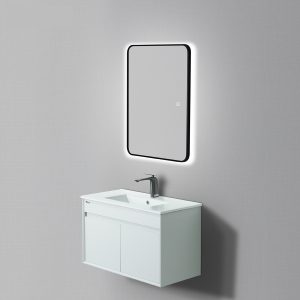 Ảnh công trình thực tế Gương Chữ Nhật 60×80 Cm Led 3 Màu Khung Nhôm Đen Ecod EGKS6080