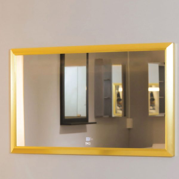 Gương Chữ Nhật Ngang Khung Mạ PVD Đình Quốc 99919 (600x1000) Không Đèn