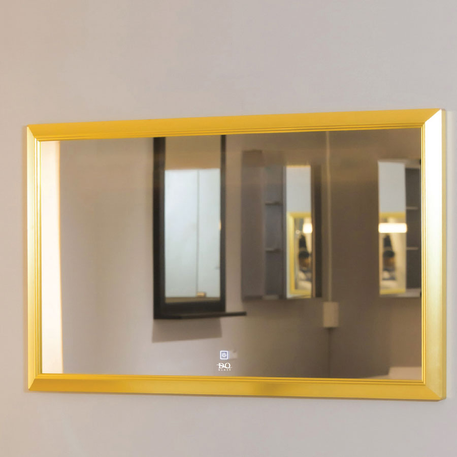 Gương Chữ Nhật Ngang Khung Mạ PVD Đình Quốc 99919 (600×1000) Không Đèn