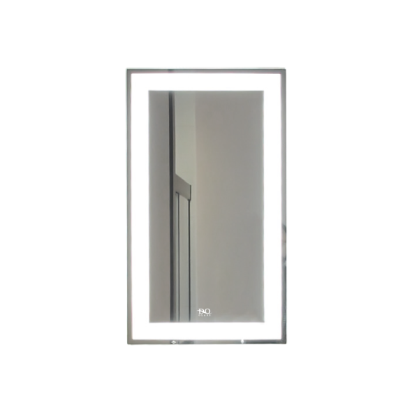 Gương Đèn Led Cảm Ứng Chữ Nhật Đứng Bản Viền Trắng Lớn Mài Cạnh Đình Quốc 72020C (500x700)