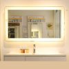 Gương Đèn Led Cảm Ứng Chữ Nhật Ngang Bản Viền Trắng Lớn Đình Quốc 67063D (500x700)