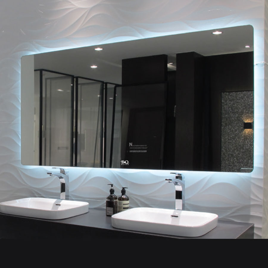 Gương Đèn Led Cảm Ứng Chữ Nhật Ngang Mài Cạnh Bo Góc Đình Quốc 66663B (1200×700)