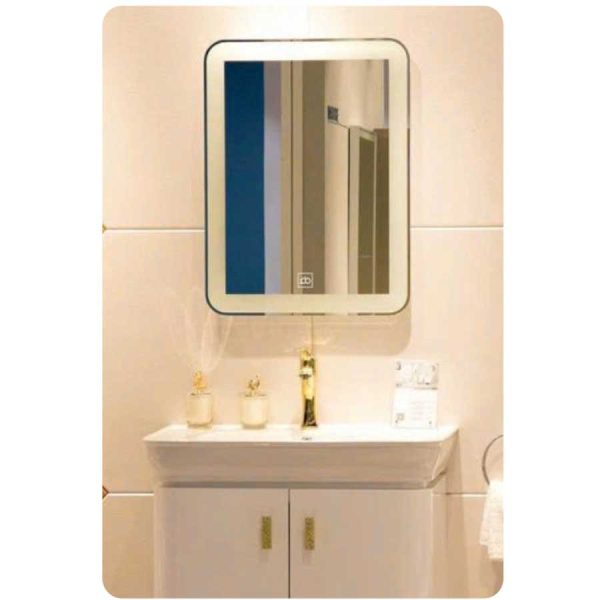 Gương Đèn Led Cảm Ứng Viền Mảnh Bo Góc Đình Quốc (500x700)