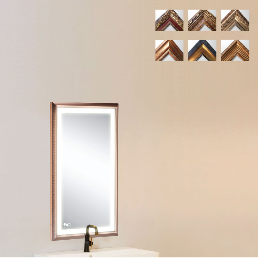 Gương Khung Gỗ Chữ Nhật Có Đèn Led Cảm Ứng Đình Quốc 99911 (500×700)