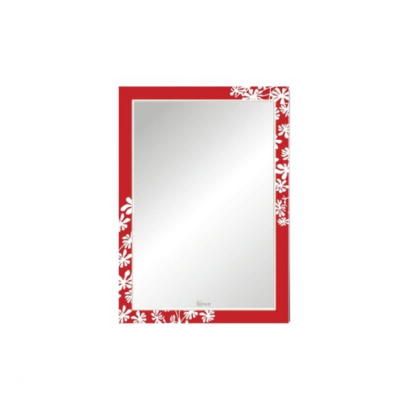 Gương Viền Màu BOCA Đình Quốc 400B Nền Đỏ Hoa Trắng (500x700)