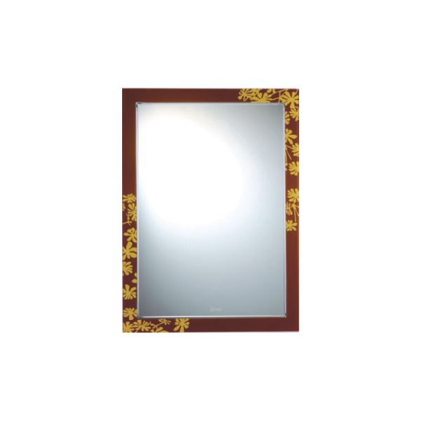 Gương Viền Màu BOCA Đình Quốc 401B Nền Nâu Hoa Lá Vàng (500x700)