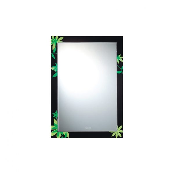Gương Viền Màu BOCA Đình Quốc 416B Nền Đen Lá Xanh (500x700)