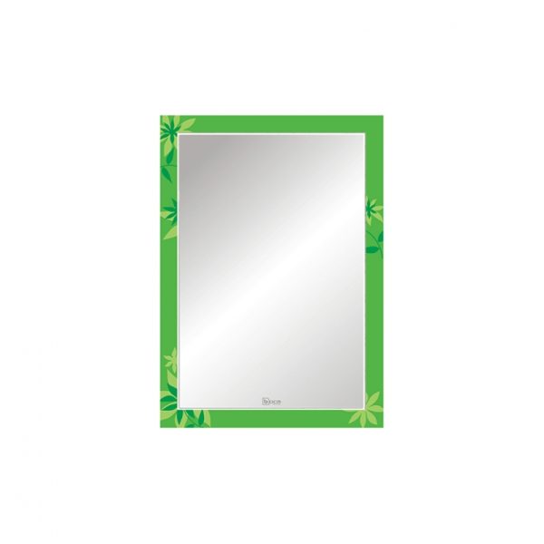 Gương Viền Màu BOCA Đình Quốc 417B Nền Xanh Lá Họa Tiết Lá (500x700)