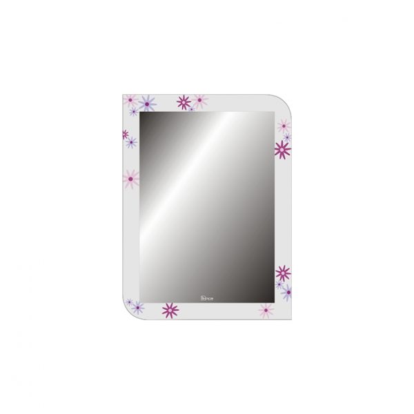Gương Viền Màu BOCA Đình Quốc 509B Nền Trắng Hoa Tím Bo Hai Góc (500x700)