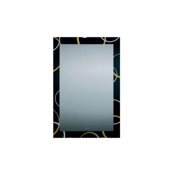 Gương Viền Màu BOCA Đình Quốc 513B Nền Đen Vòng Tròn Vàng Trắng (500x700)