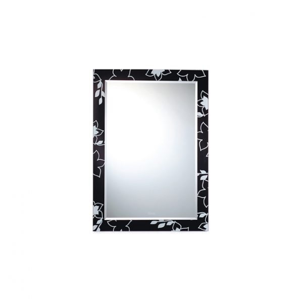 Gương Viền Màu BOCA Đình Quốc 608B Nền Đen Hoa Trắng (500x700)