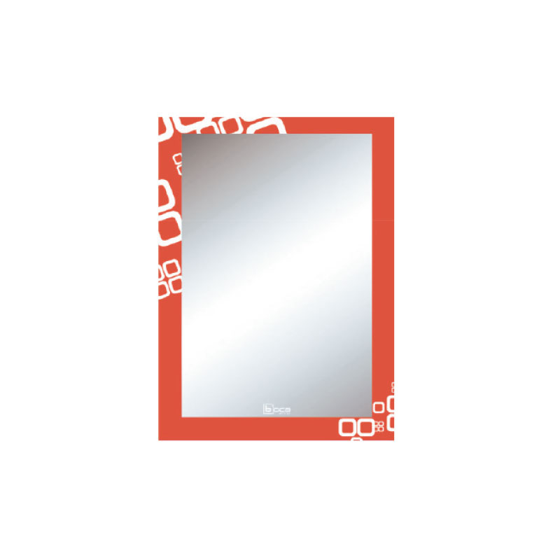 Gương Viền Màu BOCA Đình Quốc 619B Nền Cam Đất Ô Vuông Trắng (500×700)