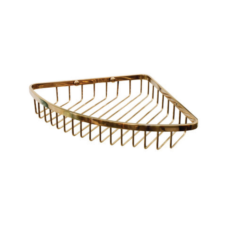 Kệ Góc Đồng Mạ Giỏ Nan Màu Vàng Đình Quốc 68011