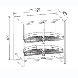 Ảnh công trình thực tế Kệ Góc Xoay 180 Độ Maadela MP-G55