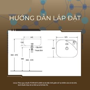Ảnh công trình thực tế Lavabo Đặt Bàn BASIC BSB-1453
