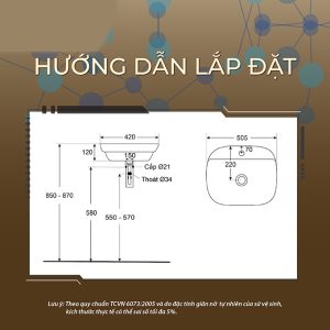 Ảnh công trình thực tế Lavabo Đặt Bàn BASIC BSB-1474