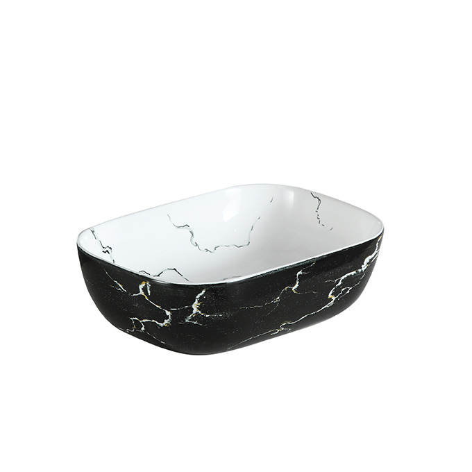 Lavabo Đặt Bàn BASIC BSB-8016D Vân Đá Đen
