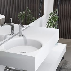Ảnh công trình thực tế Lavabo Đặt Bàn Đá Solid Surface Ecod PYS9019