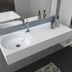 Ảnh công trình thực tế Lavabo Đặt Bàn Đá Solid Surface Ecod PYS9019