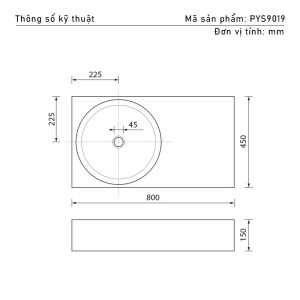Ảnh công trình thực tế Lavabo Đặt Bàn Đá Solid Surface Ecod PYS9019