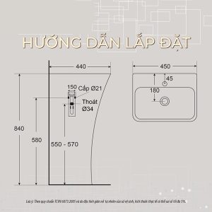 Ảnh công trình thực tế Lavabo Đặt Sàn BASIC BSB-6028