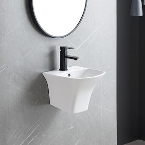 Ảnh công trình thực tế Lavabo Treo Tường Liền Chân Ecod EC5200D