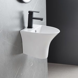 Ảnh công trình thực tế Lavabo Treo Tường Liền Chân Ecod EC5300D