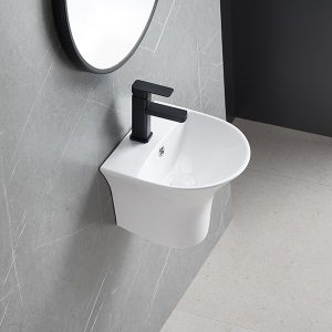 Ảnh công trình thực tế Lavabo Treo Tường Liền Chân Ecod EC5300D