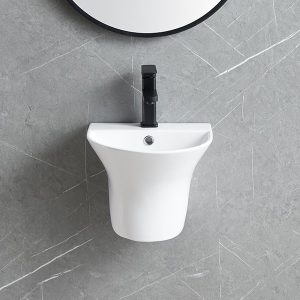 Ảnh công trình thực tế Lavabo Treo Tường Liền Chân Ecod EC5300D