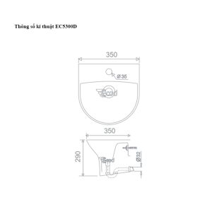 Ảnh công trình thực tế Lavabo Treo Tường Liền Chân Ecod EC5300D