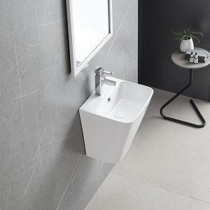 Ảnh công trình thực tế Lavabo Treo Tường Liền Chân Ecod EC5800D