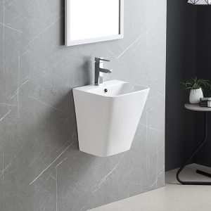 Ảnh công trình thực tế Lavabo Treo Tường Liền Chân Ecod EC5800D