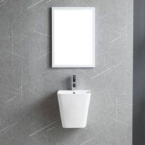 Ảnh công trình thực tế Lavabo Treo Tường Liền Chân Ecod EC5800D