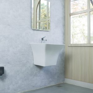 Ảnh công trình thực tế Lavabo Treo Tường Liền Khối Ecod EC6002