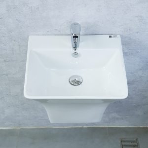 Ảnh công trình thực tế Lavabo Treo Tường Liền Khối Ecod EC6002
