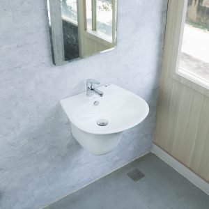 Ảnh công trình thực tế Lavabo Treo Tường Liền Khối Ecod EC6003