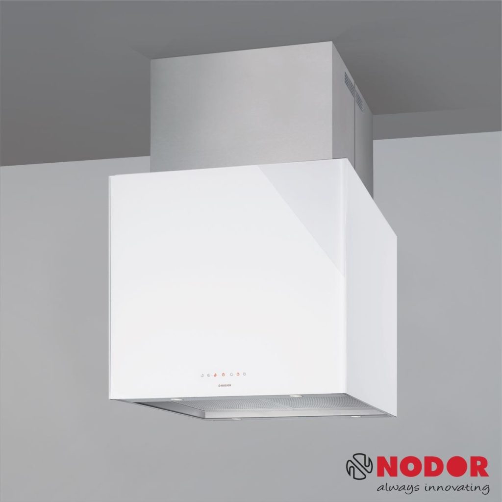 Máy Hút Mùi Đảo Nodor CUBE GLASS WHITE 900