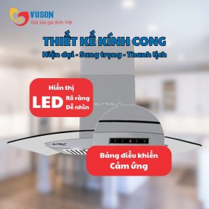 Ảnh công trình thực tế Máy Hút Mùi Kính Cong Eurosun EH-70K26S