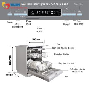 Ảnh công trình thực tế Máy Rửa Bát Kocher KDEU-8835BL