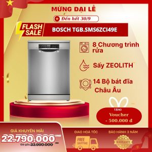 Máy Rửa Chén Bosch TGB.SMS6ZCI49E Tích Hợp ZEOLITH - Sấy Hoàn Hảo