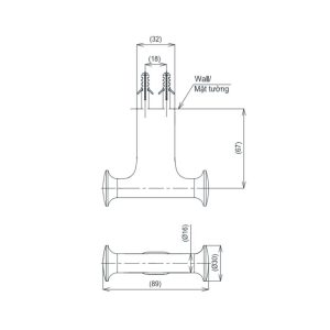Ảnh công trình thực tế Móc áo đôi TOTO YRH411WV hợp kim kẽm
