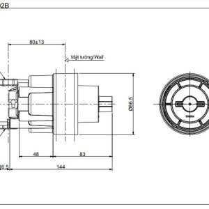 Ảnh công trình thực tế Phụ kiện âm tường TOTO TBN01102B thân đồng