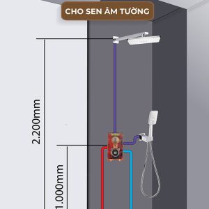 Ảnh công trình thực tế Sen Âm Tường Nóng Lạnh BASIC BW-85259B Màu Đen
