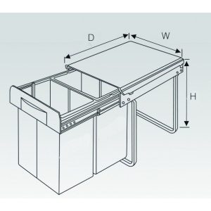 Ảnh công trình thực tế Thùng Rác Kéo 2 Ngăn Maadela MP-G47