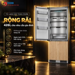 Ảnh công trình thực tế Tủ Lạnh Âm Toàn Phần KAFF KF-BI438W LUXURY